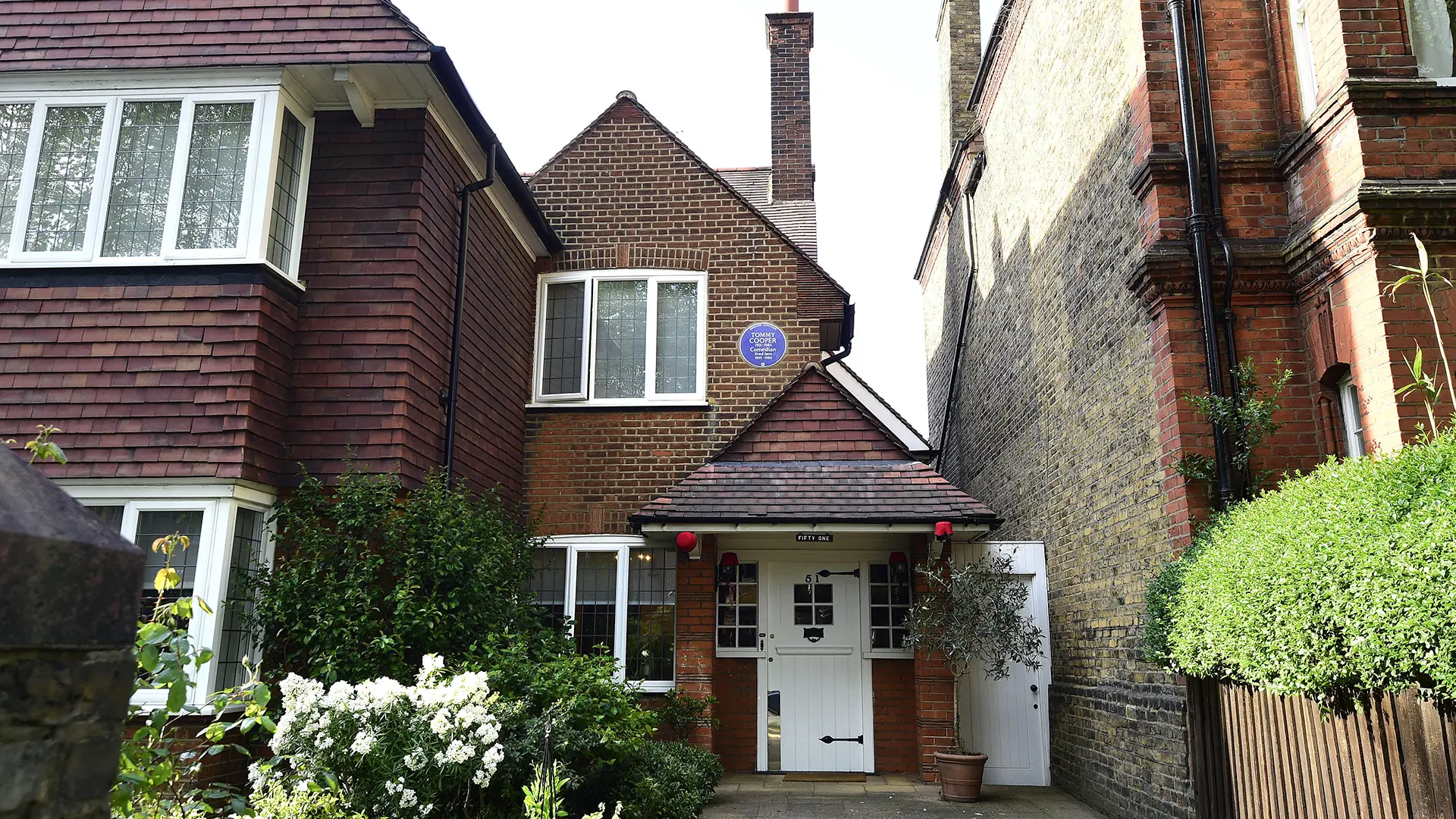 Het voormalige huis van Tommy Cooper in de Londense wijk Chiswick.